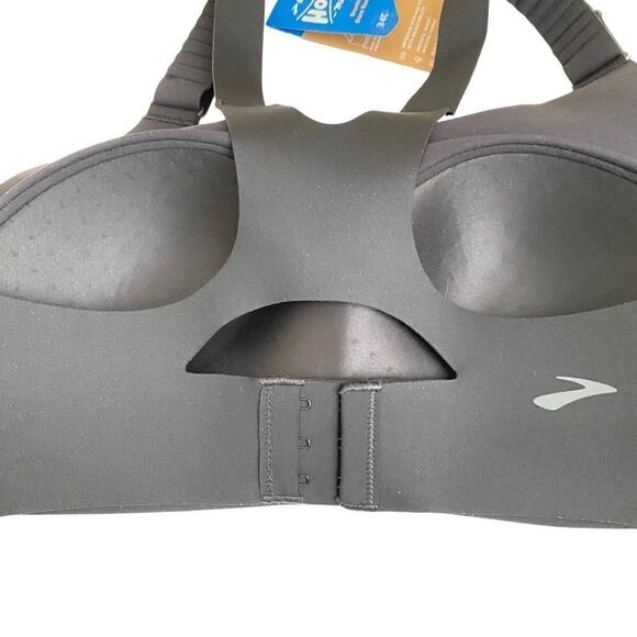 Brooks Size 44DD Dare Racerback Supportive Sports Bra High Impact Support Black - Picture 3 of 8